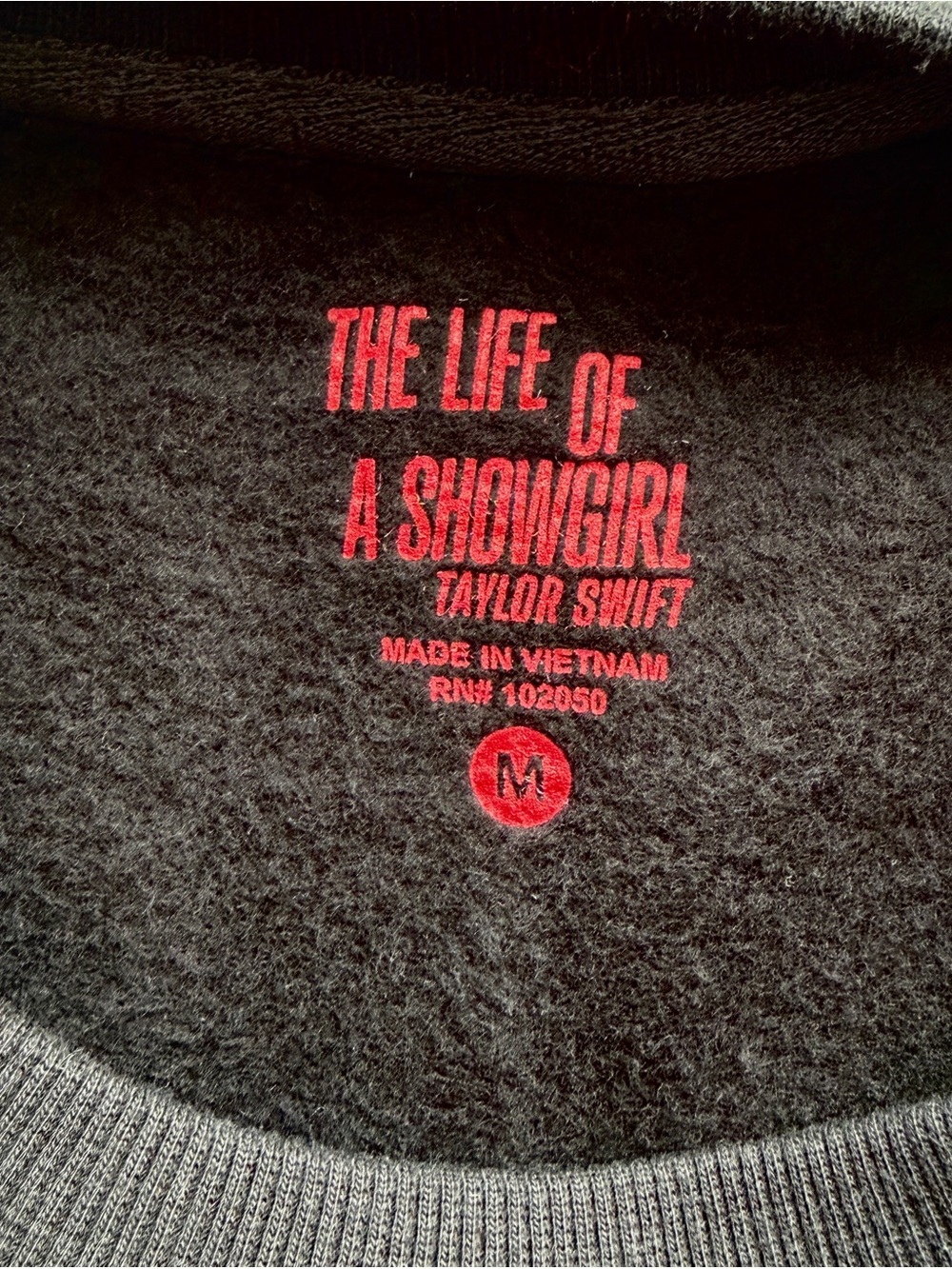 Taylor Swift Life of a Show Girl It’s Frightening Black Crewneck Sweatshirt - Picture 6 of 7